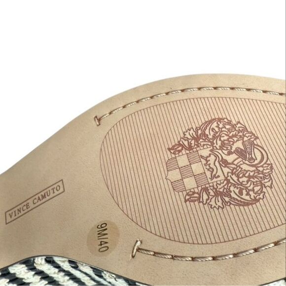 Vince Camuto Diliah Black Tweed Checkered Wedge Platform Sandals Size 9 New - Picture 9 of 12